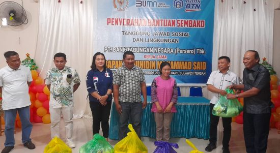 Jelang Natal 2022, Muhidin Said dan BTN Cabang Palu Bantu Umat Kristiani