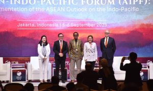 Direktur Digital Business Telkom Muhamad Fajrin Rasyid di Forum AIPF, Jakarta Rabu (6/9/2023).
