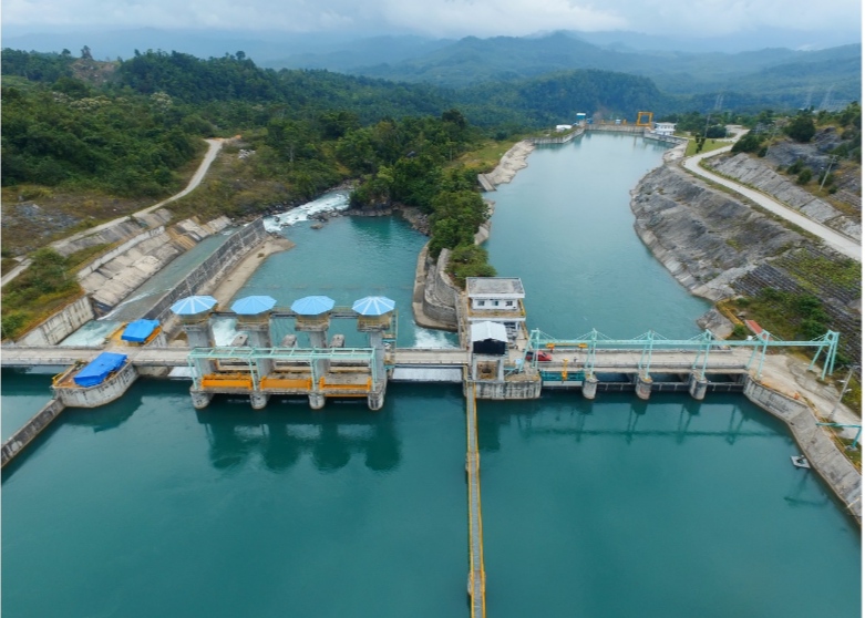 Waduk PLTA Poso yang telah diresmikan oleh Presiden RI, Joko Widodo. Foto : Dokumen PT Poso Energy