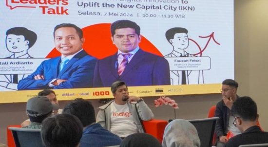 CEO Lifepack & Co-Initiator Startup Lokal, Natali Ardianto (paling kiri) dan Deputy EVP CX & Digitalization Telkom, Fauzan Feisal (tengah) dalam sesi diskusi Indigo Leaders Talk dan Startup Clinic bertajuk “Start from Digital Innovation to Uplift the New Capital City (IKN)" beberapa waktu lalu. Foto : Istimewa